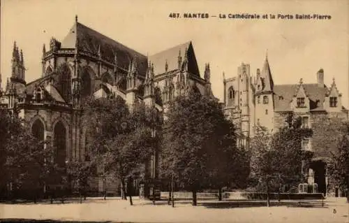 Ak Nantes Loire Atlantique, Cathedrale, Porte Saint-Pierre