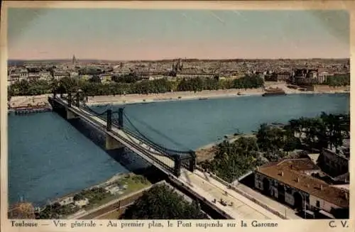 Ak Toulouse Haute Garonne, Gesamtansicht, Brücke