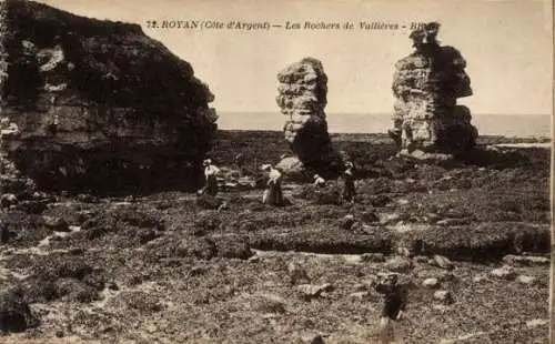 Ak Royan Charente Maritime, Cote d'Argent, Les Rochers de Vallieres