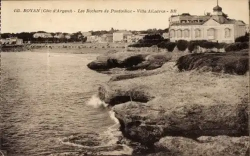 Ak Royan Charente Maritime, Cote d'Argent Les Rochers de Pontaillac, Villa Albatros