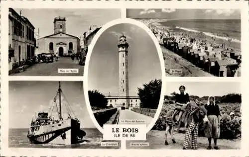 Ak Île de Ré Charente Maritime, Le Bois, Place de l'Eglise, Strand, Le Champlains