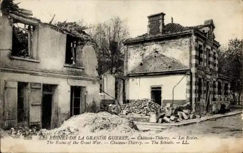Ak Château Thierry Aisne, Ruines de la Grande Guerre, Ecoles