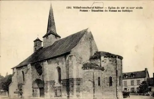 Ak Villefranche d’Allier Allier, Kirche