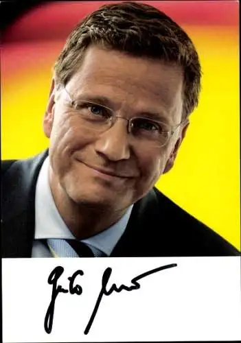 Ak Politiker Guido Westerwelle, Vorsitzender der FDP, Portrait, Autogramm