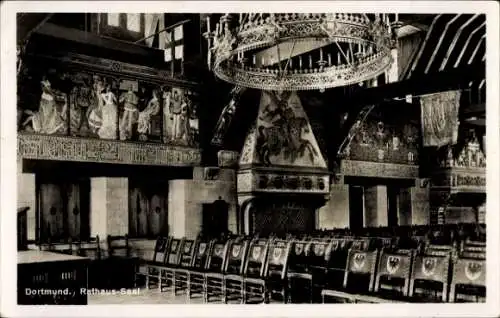 Ak Dortmund im Ruhrgebiet, Rathaus-Saal