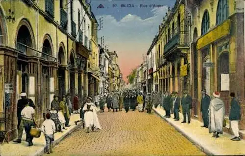Ak Blida Algerien, Rue d’Alger