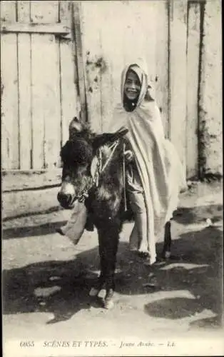 Ak Maghreb, Kind auf Esel reitend, Araber