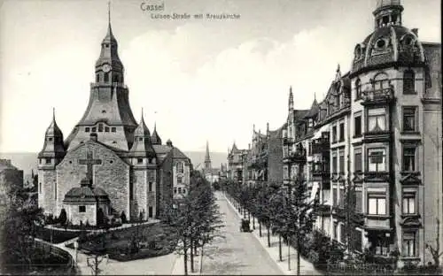 Ak Kassel in Hessen, Luisen-Straße, Kreuzkirche
