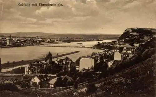 Ak Ehrenbreitstein Koblenz am Rhein, Gesamtansicht