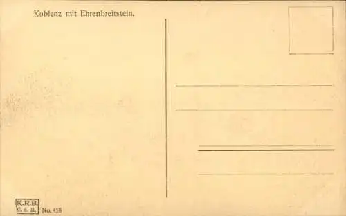 Ak Ehrenbreitstein Koblenz am Rhein, Gesamtansicht