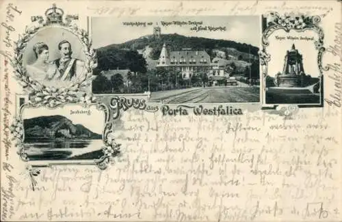 Ak Porta Westfalica, Wittekindsberg, Jacobsberg, Kaiserpaar, Hotel Kaiserhof