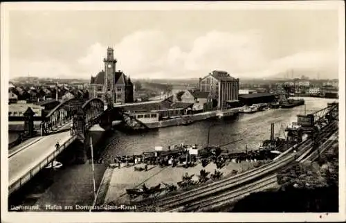 Ak Dortmund im Ruhrgebiet, Dortmund-Ems-Kanal, Hafen