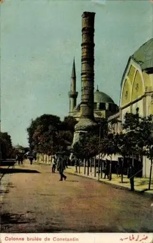 Ak Konstantinopel Istanbul Türkei, Verbrannte Konstantinssäule