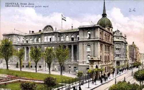 Ak Belgrad Belgrad Serbien, Der neue Königspalast
