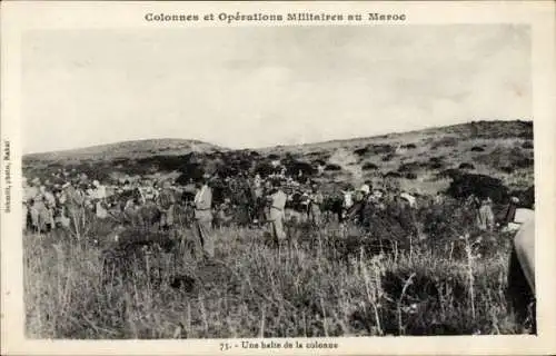 Ak Marokko, Feldzug, Rast