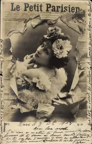 Zeitungs Ak Le Petit Parisien, Portrait einer Frau