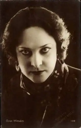 Ak Schauspielerin Gina Manès, Portrait