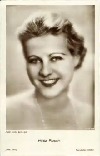 Ak Schauspielerin Hilda Rosch, Portrait