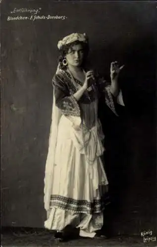 Ak Opernsängerin Else Schulz-Dornburg, Portrait, Entführung, Blondchen