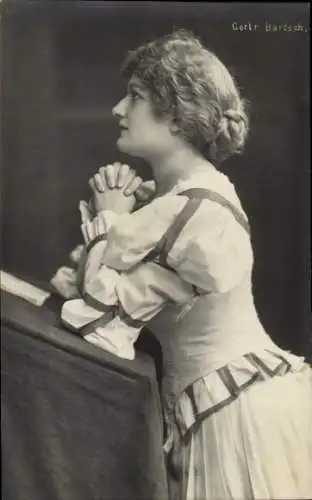 Ak Opernsängerin Gertrud Bartsch, Portrait, Gebet