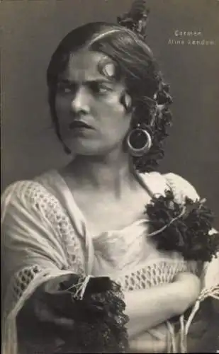 Ak Opernsängerin Aline Sanden, Carmen