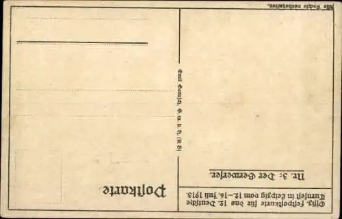 Künstler Ak Treiber, H., 12. Deutsches Turnfest in Leipzig 1913, Speerwerfer