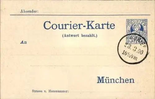Ak München Bayern, Private Stadtpost, Courier