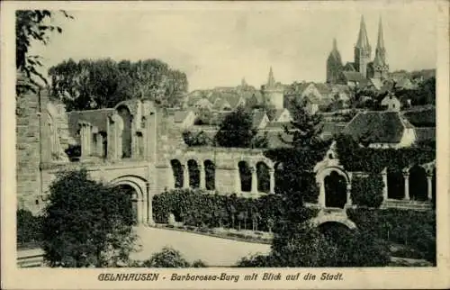 Ak Gelnhausen in Hessen, Barbarossa-Burg, Stadtansicht