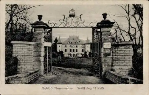 Ak Thanvillé Elsass Bas Rhin, Schloss Thannweiler, Weltkrieg 1914-1916