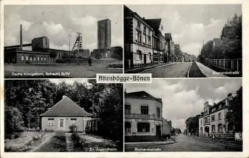 Ak Altenbögge Bönen in Westfalen, Zeche Königsborn, Schacht III/IV, Bismarckstraße, Jugendheim