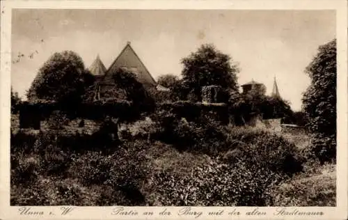Ak Unna in Westfalen, Alte Stadtmauer, Burg