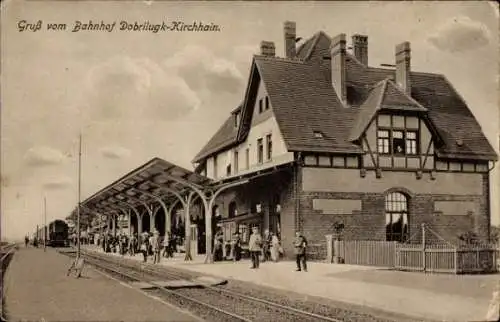 Ak Dobrilugk Doberlug Kirchhain in Brandenburg, Bahnhof, Gleisansicht