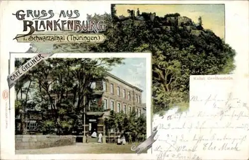 Ak Bad Blankenburg in Thüringen, Schwarzatal, Café Greiner