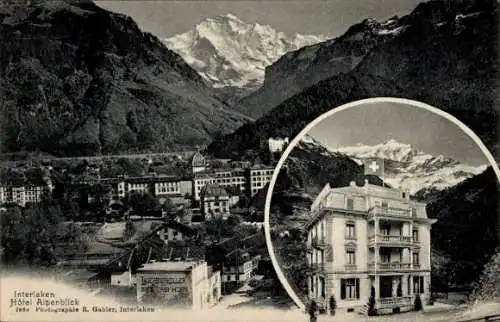 Ak Interlaken Kanton Bern Schweiz, Teilansicht, Hotel Alpenblick