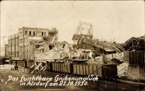 Foto Ak Alsdorf im Kreis Aachen, Grubenunglück Grube Anna 1930