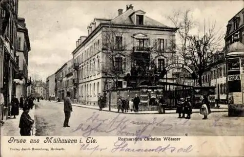 Ak Mulhausen Mühlhausen Elsass Bas Rhin, Restauration, Litfaßsäule