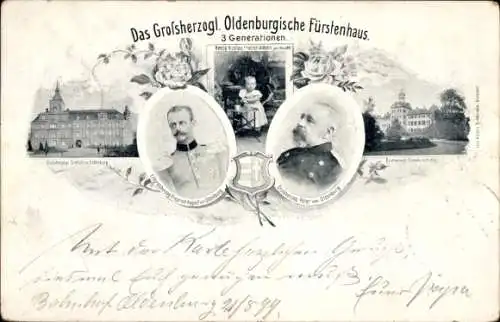 Ak Oldenburg im Großherzogtum Oldenburg, 3 Generationen im Oldenburgischen Fürstenhaus, Schloss