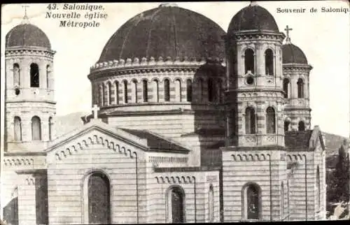 Ak Saloniki Thessaloniki Griechenland, Nouvelle Église Métropole