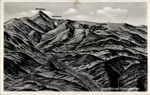 Landkarten Ak Karpacz Krummhübel Schlesien, das östliche Riesengebirge, Schlesierhaus