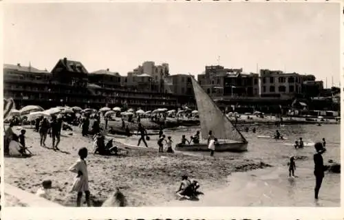 Ak Alexandria Ägypten, Strand, Segelboot