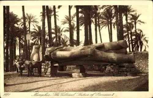 Ak Memphis Ägypten, Kolossale Statue von Ramses II