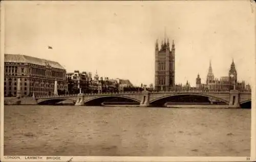 Ak London City England, Lambeth Bridge