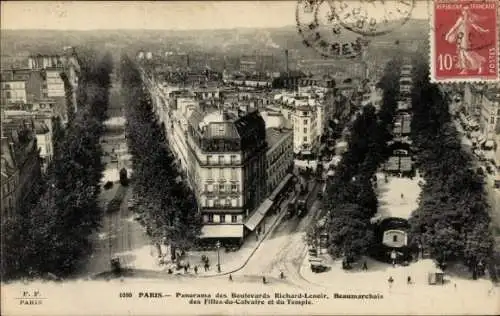 Ak Paris XI., Boulevard Richard-Lenoir, Temple, Beaumarchais des Filles-du-Calvaire