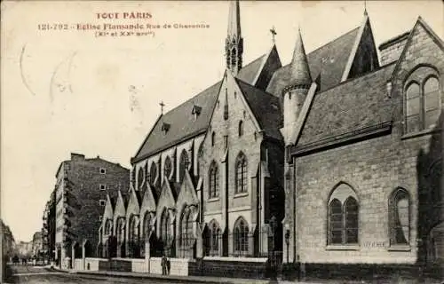 Ak Paris XI., Flämische Kirche, Rue de Charonne