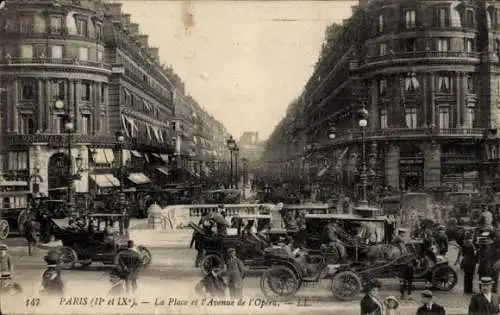 Ak Paris IX., Place und Avenue de l’Opera