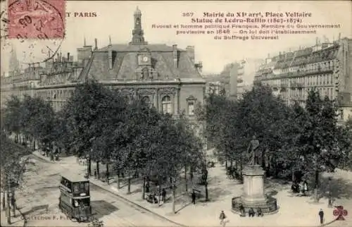 Ak Paris XI., Marie, Place Voltaire