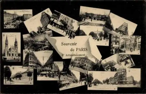 Ak Paris XI., Kirche, Straße, Souvenir