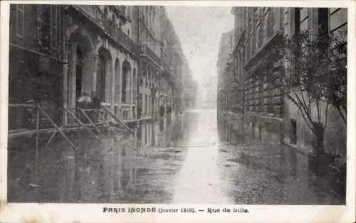Ak Paris VII., Überschwemmungen 1910, Rue de Lille