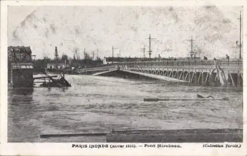 Ak Paris XV., Überschwemmungen 1910, Pont Mirabeau