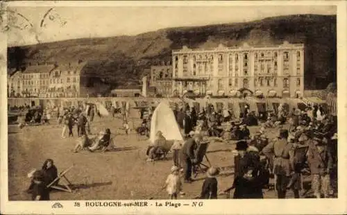 Ak Boulogne sur Mer Pas de Calais, La Plage